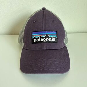 Patagonia P-6 Logo Trucker Hat Purple Gray